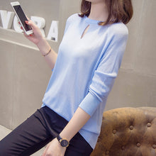 Load image into Gallery viewer, Plus Size Pullovers Women Sweater Fashion Loose Long Sleeve Ladies Knitted Tops Blue Knitwear 2019 Autumn Large Size Jumpers 4xl